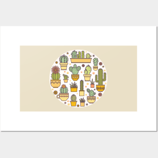 Cactus in Pots Posters and Art